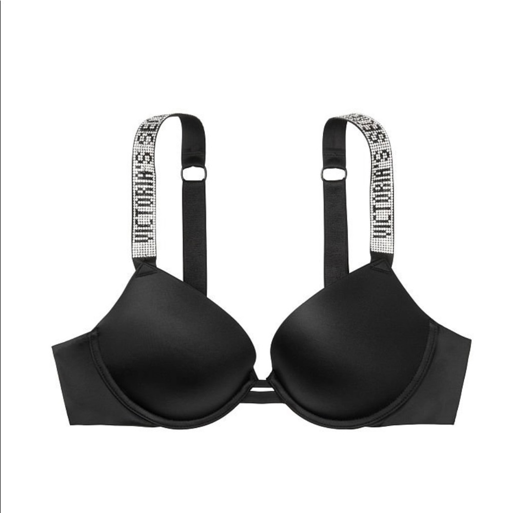 Shine Strap Push-Up Bra rhinestone straps